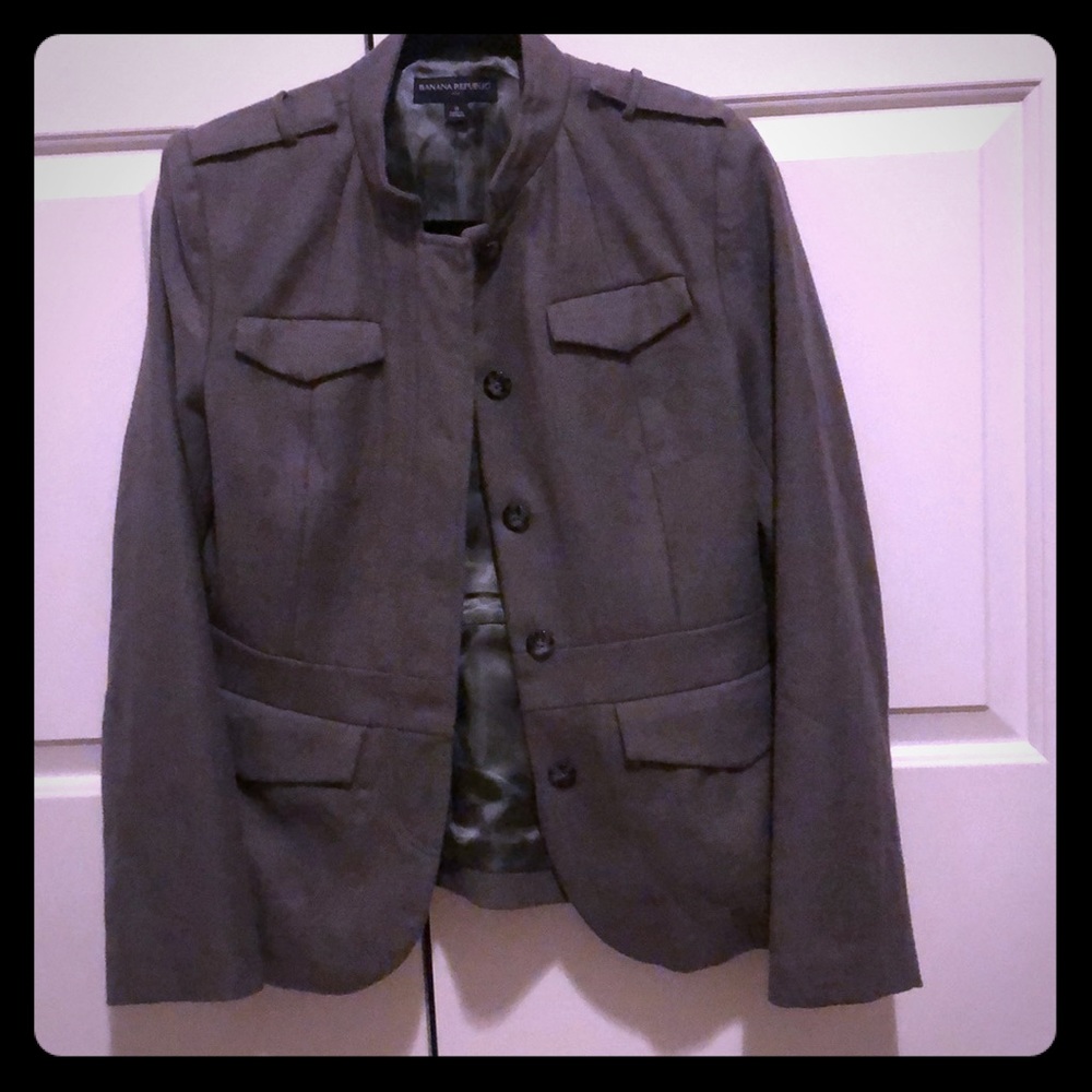 Banana Republic Gray Military Style Jacket